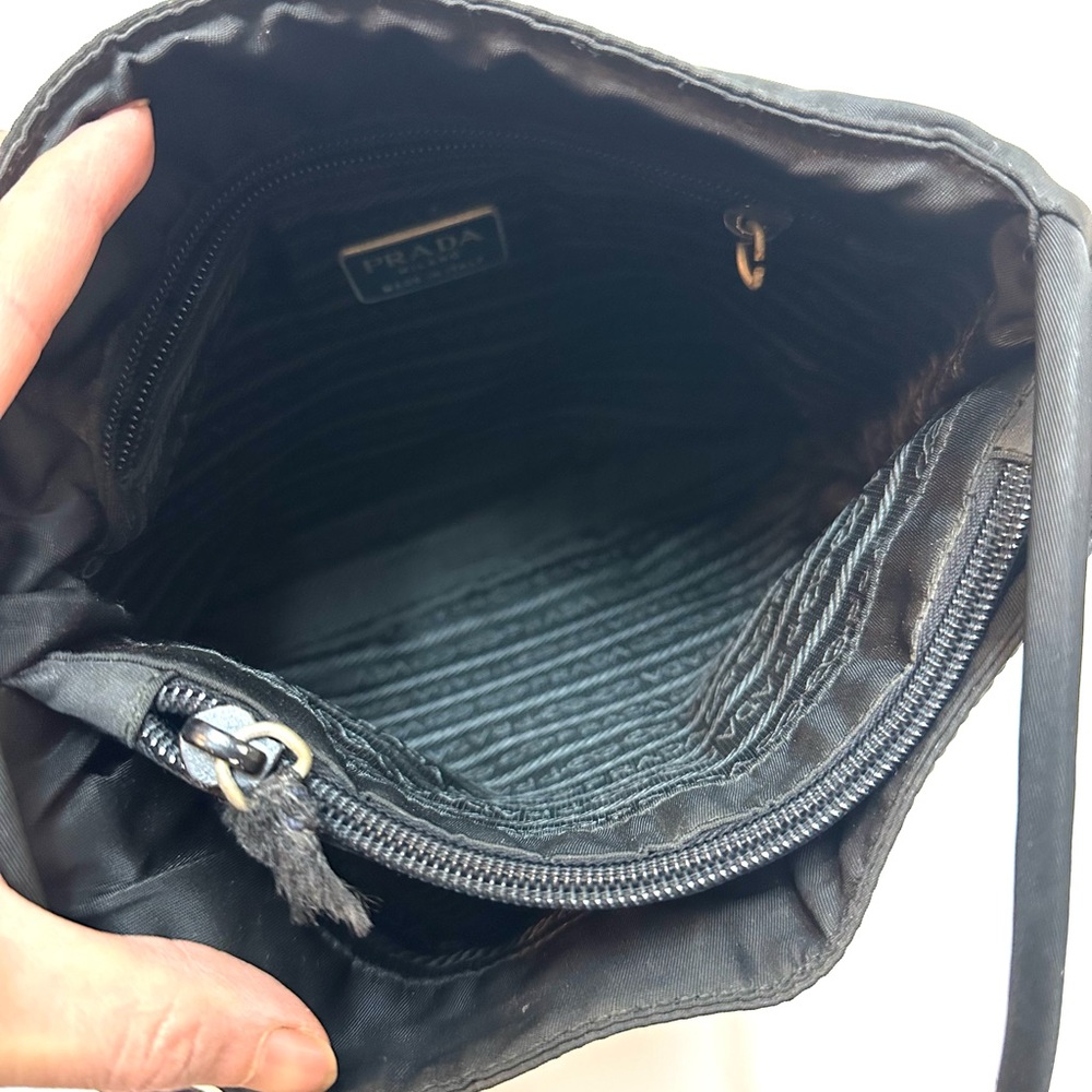 Prada Black Nylon Tote with Triangle Logo - Picture 6 of 7